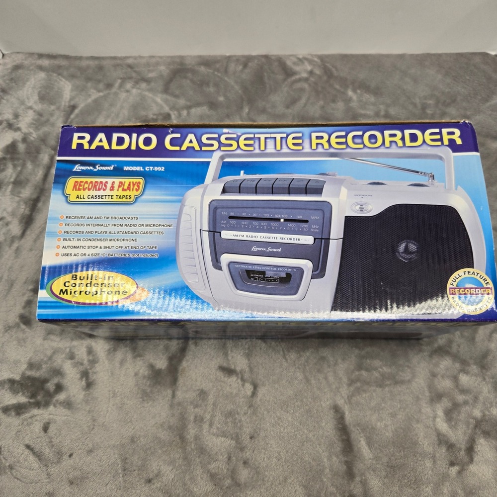 Lenoxx Sound CT-992 AM/FM Radio Cassette Recorder Portable Player New in Box